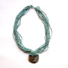 Collier long en perles de rocaille Bleu 100% naturelles