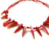 Collier court perles de Rocaille et coquillage rouge 100% naturelle