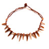 Collier court perles de Rocaille et coquillage Marron 100% naturelle