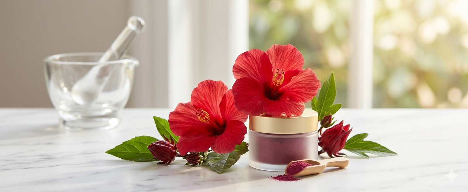 Poudre d'Hibiscus : Le "Botox Végétal" pour une Peau Jeune et des Cheveux Éclatants