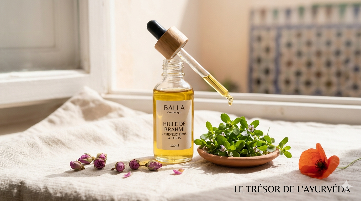 Les secrets de l'Huile de Brahmi : Le trésor ayurvédique pour des cheveux épais et forts