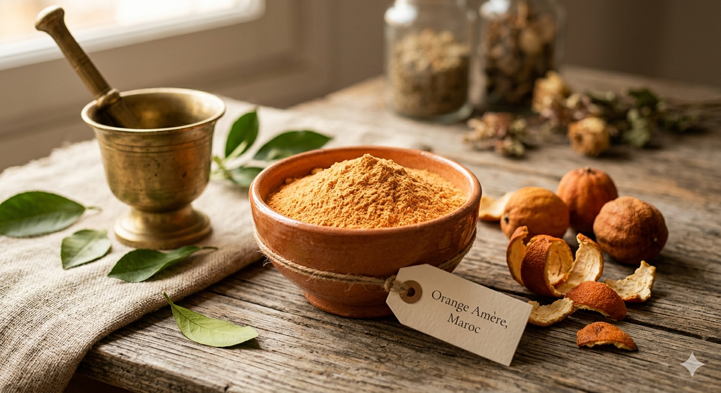 Poudre d'Orange Amère : Le Concentré de Lumière pour Peau et Cheveux